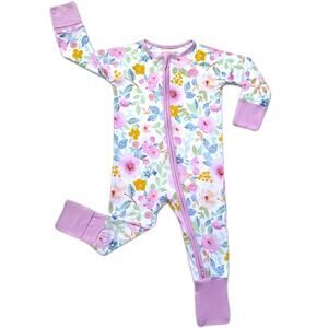 Little Sleepies Baby Girls Viscose Bamboo Zippy Sleeper Bella Blooms Pink 18-24m